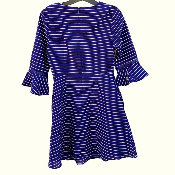 Gilli Womens size small navy and white striped swing dress with pockets … - Picture 3 of 12